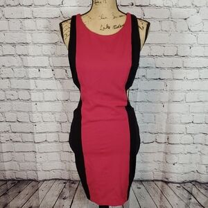 NEW Tart Pink and Black Sleeveless Dress With Back and Waist Cut Out Size M